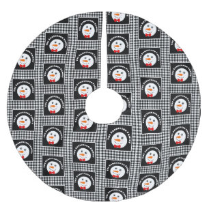 Snögubbe med Red Bowtie Black Buffalo Play Julgransmatta Borstad Polyester