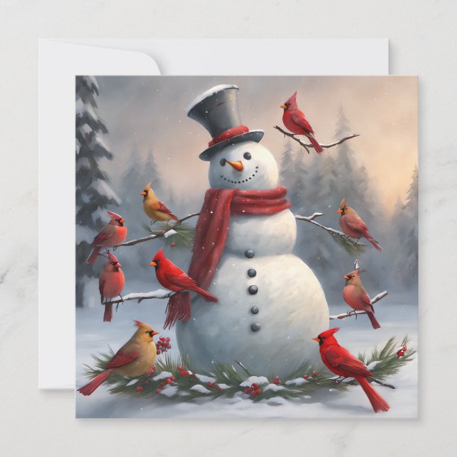 Snögubbe med Red Cardinals Snowy (Framsida)