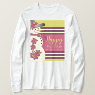 Snögubbe med Ro Burgundy och Guld T Shirt