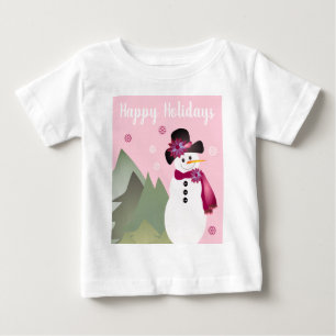 Snögubbe med Rosa T Shirt