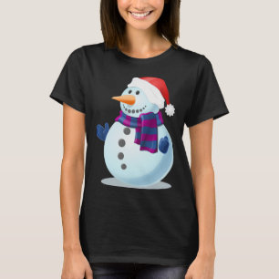 Snögubbe med Santa Hat T Shirt