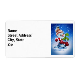 Snögubbe med scarf fraktsedel