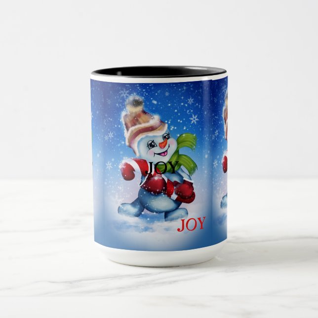 Snögubbe med scarf mugg (Center)