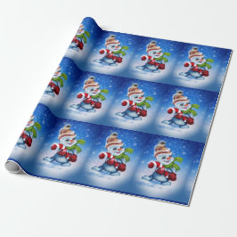 Snögubbe med scarf presentpapper