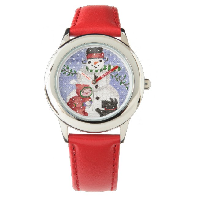 Snögubbe med Scottie Watch Watch Armbandsur (Framsida)