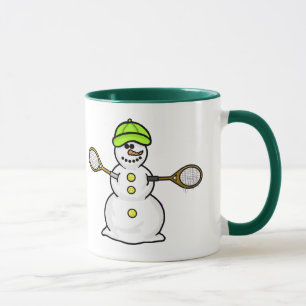 Snögubbe med Tennis Rackets jul Mugg