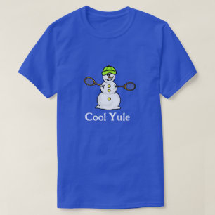 Snögubbe med Tennis Rackets jul T-Shirt