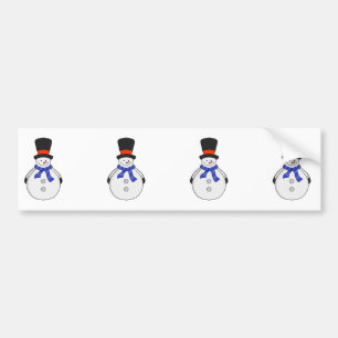 Snögubbe med top hat bildekal