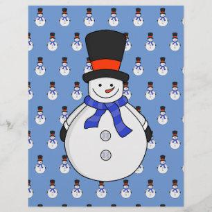 Snögubbe med top hat brevhuvud