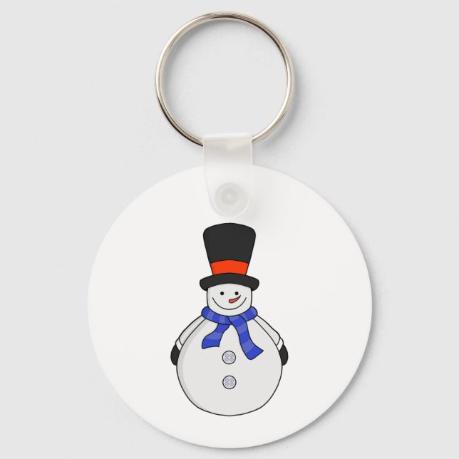 Snögubbe med top hat nyckelring (Framsida)