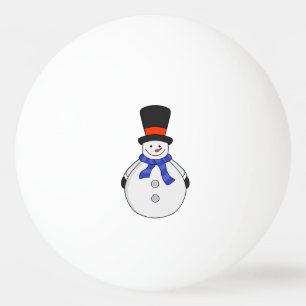 Snögubbe med top hat pingisboll