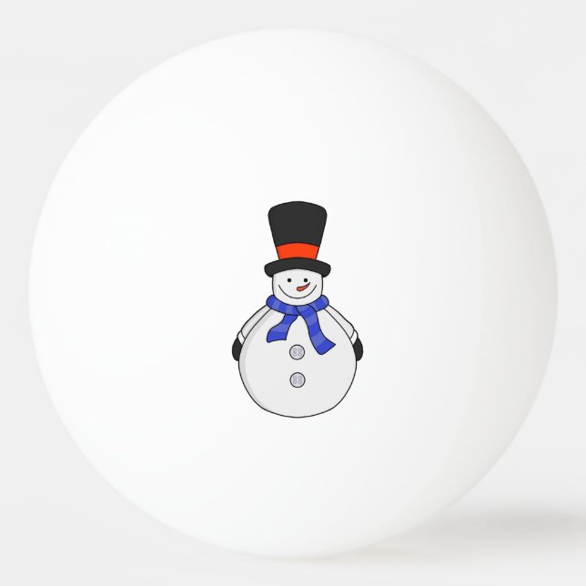 Snögubbe med top hat pingisboll (Framsidan)