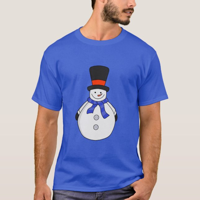 Snögubbe med top hat t shirt (Framsida)