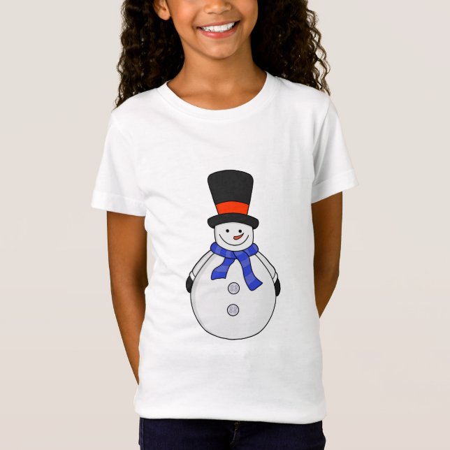 Snögubbe med top hat t shirt (Framsida)
