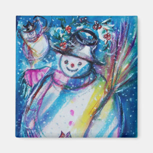 SNÖGUBBE MED UGGLA MAGNET