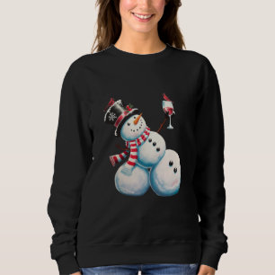 Snögubbe med Vin julklapp Julafton Gift T Shirt