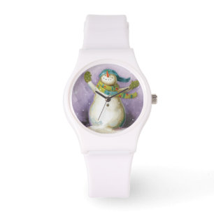 Snögubbe med vinterMittens Armbandsur