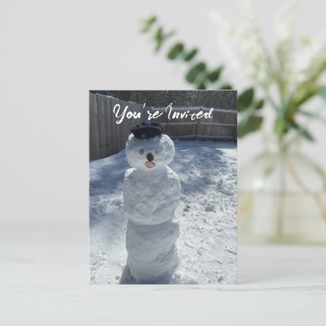 Snögubbe Meddelande Vykort (Stående Fram)