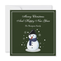 Snögubbe Merry Christmass Card