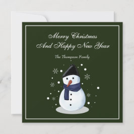 Snögubbe Merry Christmass Card Tack Kort