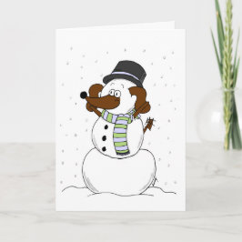 Snögubbe Midge-kort för "God jul och nytt år" Helgkort
