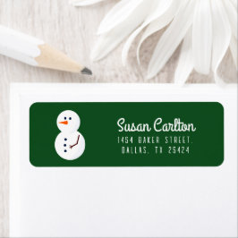 Snögubbe minimalistiska Grönt - jul-Helgdag Returadress Etikett