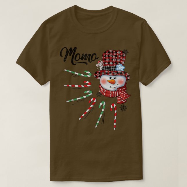 Snögubbe Momo Candy cane Red Play-julklappar T Shirt (Design framsida)