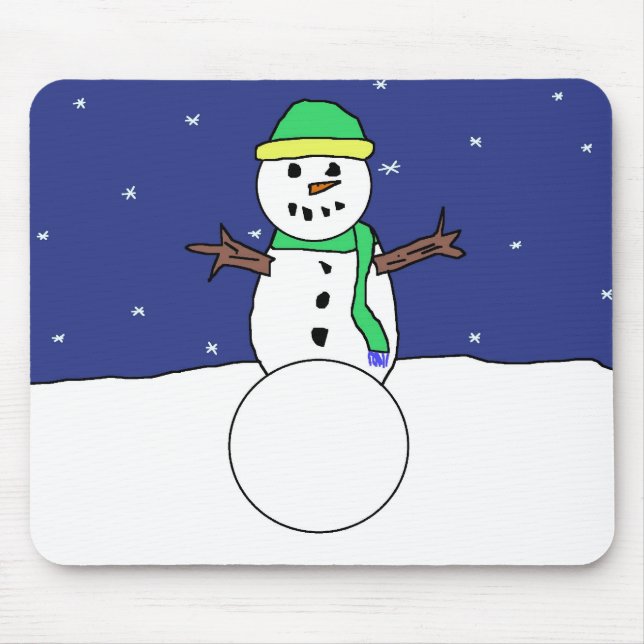 Snögubbe mousepad musmatta (Framsidan)