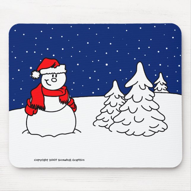 Snögubbe Mousepad Musmatta (Framsidan)