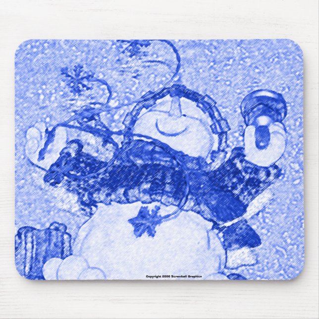 Snögubbe Mousepad Musmatta (Framsidan)