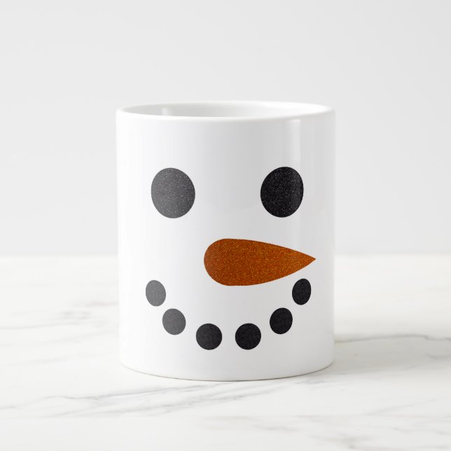 Snögubbe Mugg för kaffe eller Hett Chocolate Gift Jumbo Mugg (Framsidan)