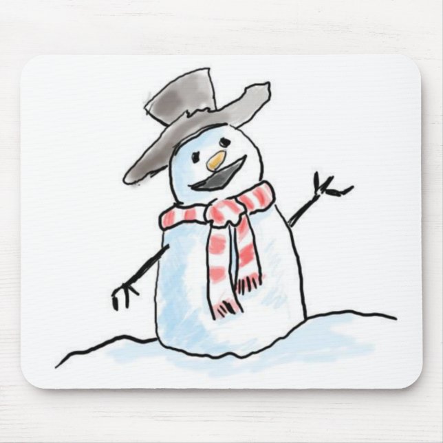 Snögubbe-musknapp Musmatta (Framsidan)