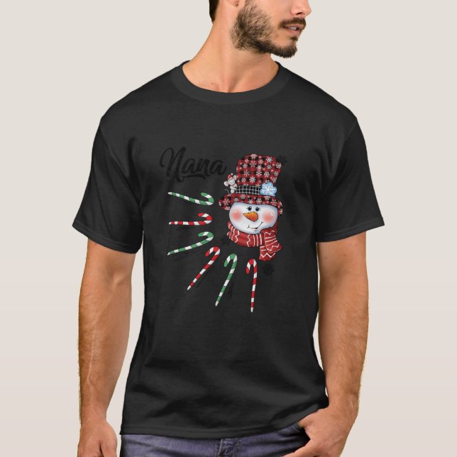 Snögubbe Nana Candy cane Red Play-julklappar T Shirt (Framsida)