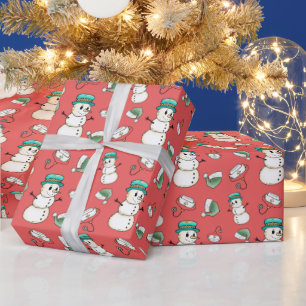 Snögubbe Nurse Wrapping Papper Presentpapper
