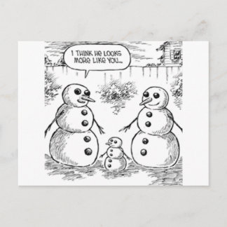 Snögubbe och Baby Vykort