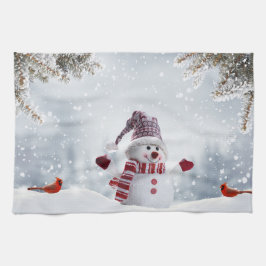 Snögubbe och Birds Kitchen Towel Kökshandduk