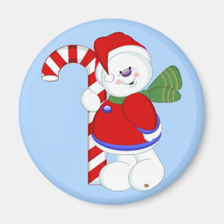 Snögubbe och Candycane Magnet