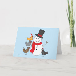 Snögubbe och Chickens Helgkort