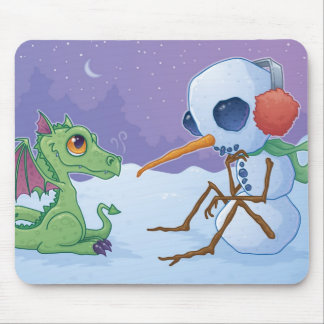 Snögubbe och drake Mousepad Musmatta