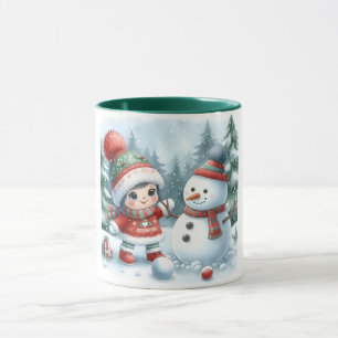 Snögubbe och Friends Kids jul Mugg