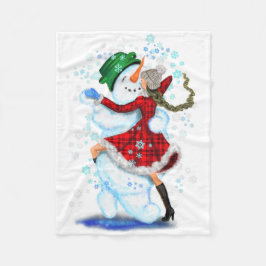 Snögubbe och Girl Dancers Baby Fleece Blanket