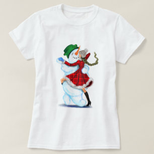 Snögubbe och Girl Dancers jul T-Shirt