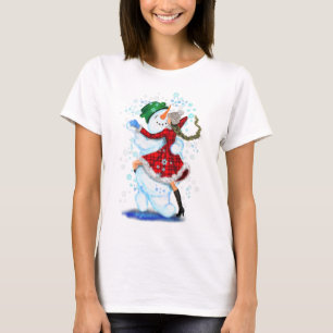 Snögubbe och Girl Dancers jul T-Shirt