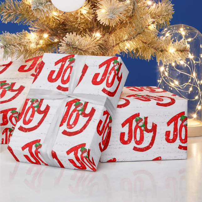 Snögubbe och Joy on Wood Presentpapper (Helgdagar)