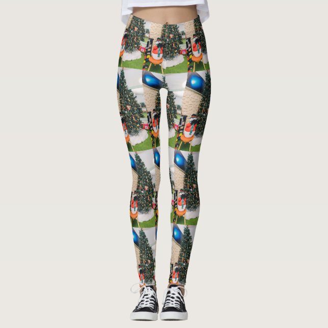 Snögubbe och Julgran Leggings (Framsida)