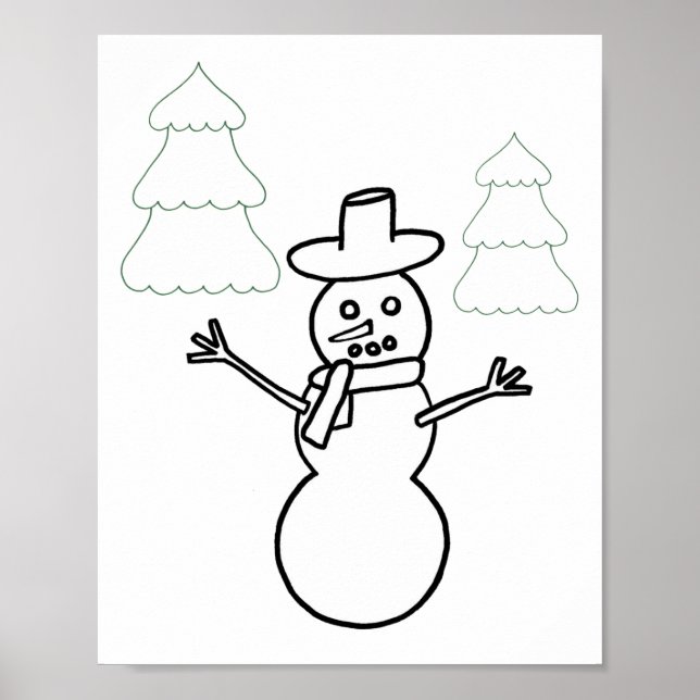 Snögubbe och Julgranar Poster disposition (Framsidan)