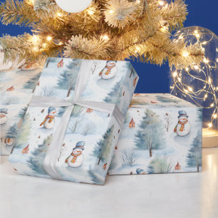 Snögubbe och Julgranar Presentpapper