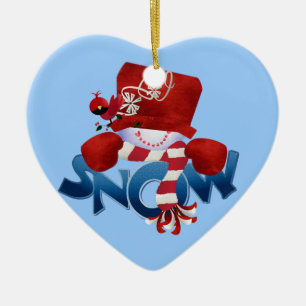 Snögubbe och kardinal 2 Keepsakes Ornament
