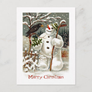 Snögubbe och Kråka Postcard Helg Vykort