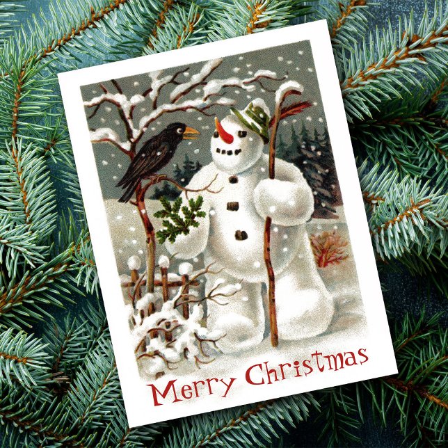 Snögubbe och Kråka Postcard Helg Vykort (Skapare uppladdad)